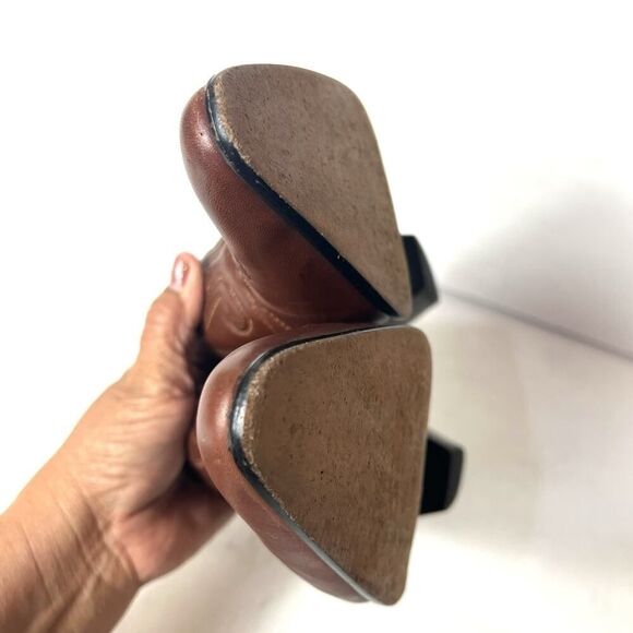 Nordstrom Slip On Brown Leather Classic Ankle Bootie Womens Sz 7.5 M Pointed Toe - Picture 7 of 10